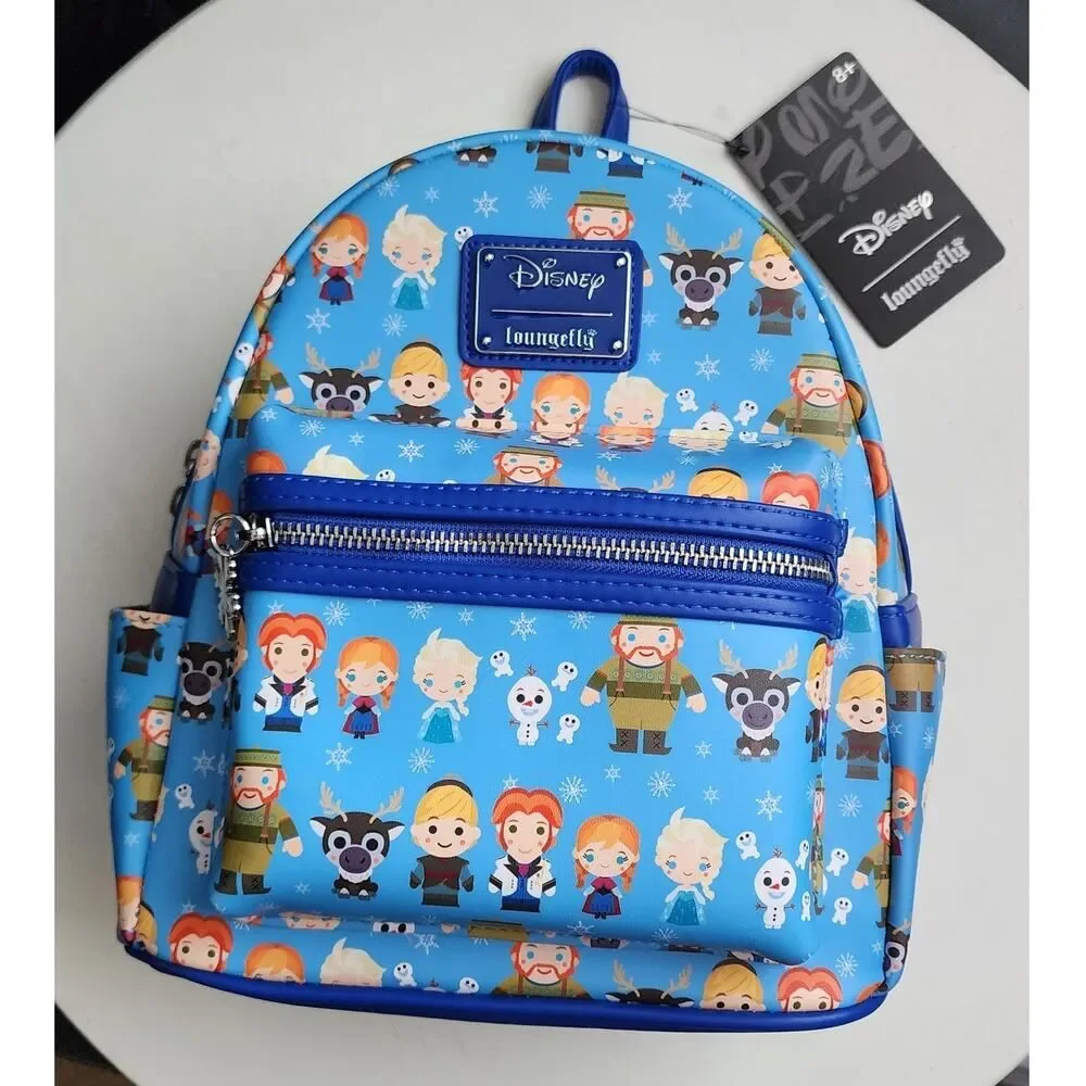 Loungefly Disney Frozen Chibi Mini Backpack Elsa Anna Olaf Bag AOP Vegan Leather